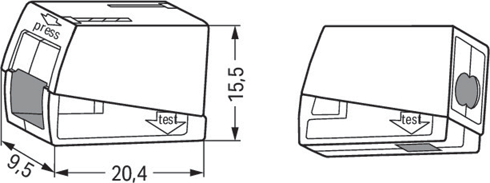 Borne pour luminaires 2,5 mm²